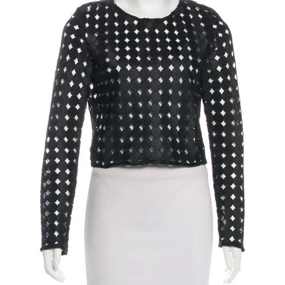 REDUCED NWOT ALEXIS black shorts set w/circular applique size M GORGEOUS RARE - Picture 2 of 8